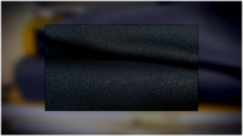 Glenarm - Navy - 100% linen fabric - irish linen - john hanna limited - bairdmcnutt